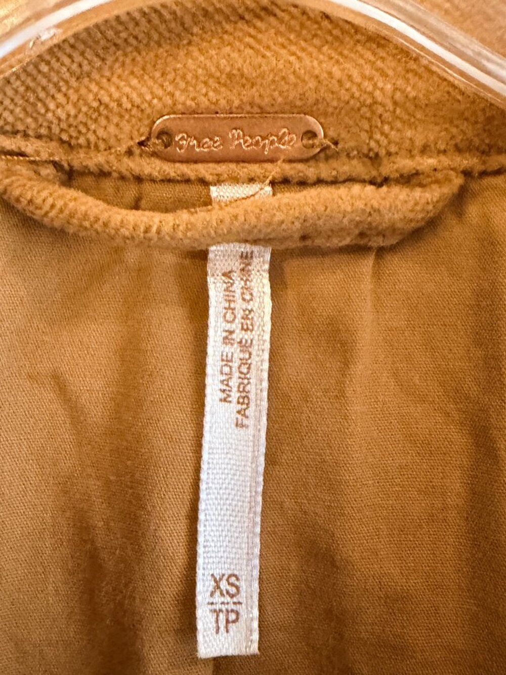 Free People Jacket XS Camel Brown Rust Cropped Military - Picture 2 of 8